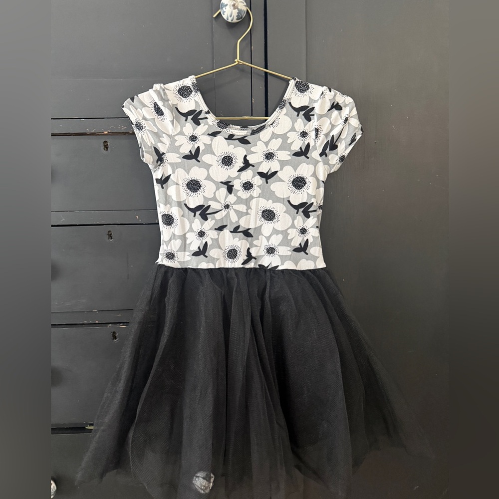 Dot Dot Smile Floral Black and White Dress